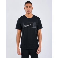 Men T-Shirts - Nike Reflective Swoosh Tee - Black-Silver-Black