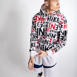 Men Hoodies - Nike Club Over The Head - University Red-White
