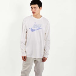 Men T-Shirts - Nike Long Sleeve - White-White