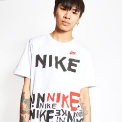Men T-Shirts - Nike Essential Printed All Over Print - White-University Red