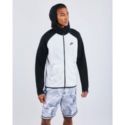 Men Hoodies - Nike Tech Fleece - Black-Black-White
