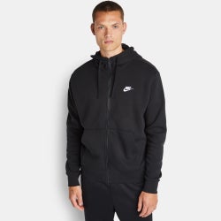 Men Hoodies - Nike Club - Black-Black-White