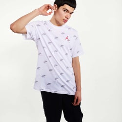 Men T-Shirts - Jordan Jumpman Classics All Over Print - White-Lt Smoke Grey-Gym Red