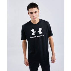 Men T-Shirts - Under Armour Sportstyle Logo - Black-White-Black