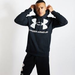 Men Hoodies - Under Armour Rival Fleece Over The Head Hoody - Black-White