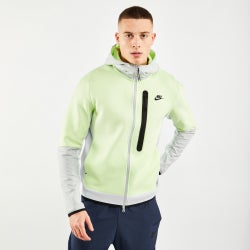 Men Hoodies - Nike Tech Fleece Mix Full-zip Hoody - Lt Liquid Lime-Photon Dust-Gre