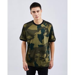 Men T-Shirts - adidas Graphics 3-Stripes All Over Print Camo - Green-Black-Green