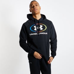 Men Hoodies - Under Armour Rival Lockertag Over The Head - Black-White