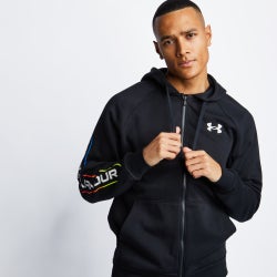 Men Hoodies - Under Armour Rival Lockertag Over The Head - Black-White