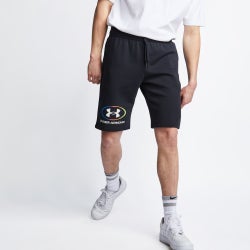 Men Shorts - Under Armour Rival Lockertag - Black-White