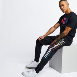 Men Pants - Under Armour Rival Lockertag Cuffed - Black-White