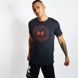 Men T-Shirts - Under Armour Rival Crest - Balck-Red