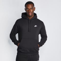 Men Hoodies - Nike Club - Black-Black-White