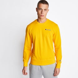 Men Sweatshirts - Champion Rochester Logo - Yellow-Yellow