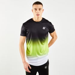 Men T-Shirts - Sik Silk Tri-fade Tape Collar - Black-Black