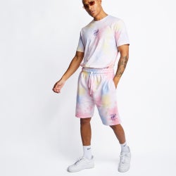 Men Shorts - Fresh Ego Kid Tie-dye Shorts - White-White