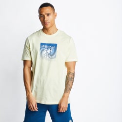 Men T-Shirts - Fresh Ego Kid Warp Logo Tee - White-Blue