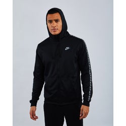 Men Track Tops - Nike Swoosh Repeat Full Zip - Black-Black-Black
