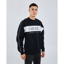 Men Sweatshirts - Perry Ellis Logo - Blue-Blue-White