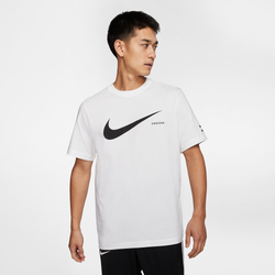 Men T-Shirts - Nike Swoosh Hbr - White-Black