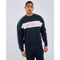 Men Sweatshirts - Perry Ellis Stripe Rugby - White-White