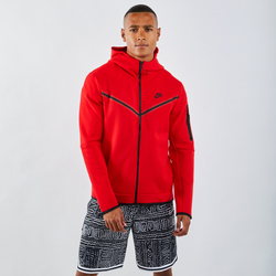 Men Hoodies - Nike Tech Fleece Full Zip - Red-Black-Red