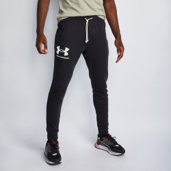 Men Pants - Under Armour Rival Terry Cuffed Pant - Black-Black-Onyx White