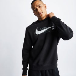 Men Sweatshirts - Nike Crew Neck - Black-Black
