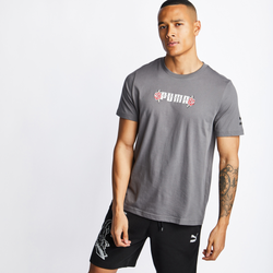 Men T-Shirts - Puma Tattoo Shortsleeve - Grey-Grey