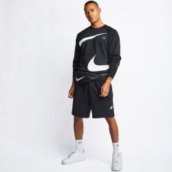 Men Sweatshirts - Nike Swoosh - Black-White