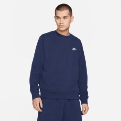 Men Sweatshirts - Nike Club Fleece - Midnight Navy-White
