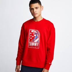 Men Sweatshirts - Tommy Jeans Crew Neck - Deep Crimson-Deep Crimson