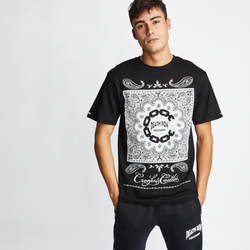 Men T-Shirts - Crooks&Castles Death Row X Crooks Paisley Tee - Black-White