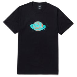 Men T-Shirts - HUF Planet Huf - Black-Black