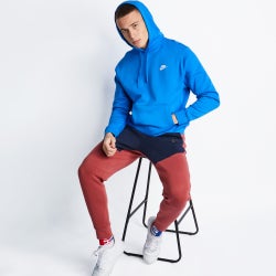 Men Hoodies - Nike Club Over The Head - Signal Blue-Signal Blue-White