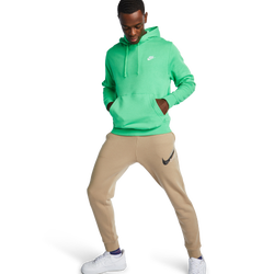 Men Hoodies - Nike Club Over The Head - Lt Green Spark-Lt Green Spark