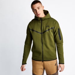 Men Hoodies - Nike Tech Fleece Full Zip - Rough Green-(Black)
