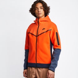 Men Hoodies - Nike Tech Fleece Full Zip - Orange-Team Orange-Black
