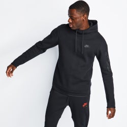 Men Hoodies - Nike Tech Fleece Over The Head - Black-Black