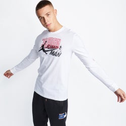 Men T-Shirts - Jordan Longsleeve - White-Gym Red