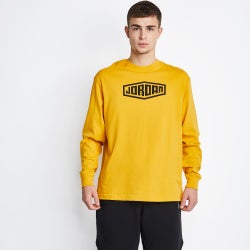 Men T-Shirts - Jordan Sports Dna Longsleeve - Pollen-Black-(Black)