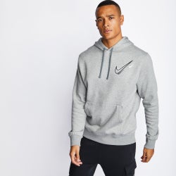 Men Hoodies - Nike Over The Head - Dk Grey Heather-Dk Grey Heather