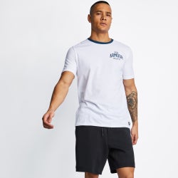 Men T-Shirts - Under Armour Shortsleeve - White-Blue Note