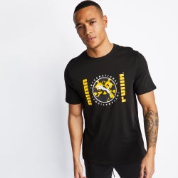 Men T-Shirts - Puma International Shortsleeve - Black-Black