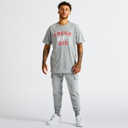 Men T-Shirts - Fresh Ego Kid Varsity Tee - Grey-Grey