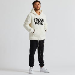 Men Hoodies - Fresh Ego Kid Bel Air Oversized Sherpa Hoodie - Ecru-Ecru