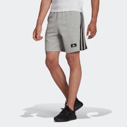 Men Pants - adidas Fi 3 Stripe Ess Short - Med Gry Htr-Black