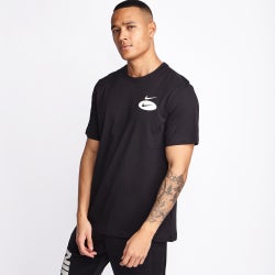 Men T-Shirts - Nike Swoosh  Shortsleeve Tee - Black-Black