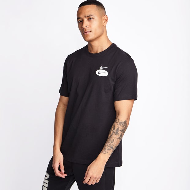 Nike Swoosh  Shortsleeve Tee - Heren T-Shirts - Black - 100% Katoen - Maat XS - Foot Locker