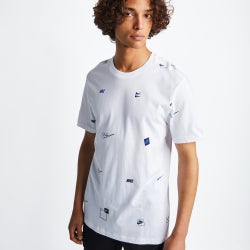 Men T-Shirts - Nike Sportswear Logo All Over Print Shortsleeve Tee - White-White